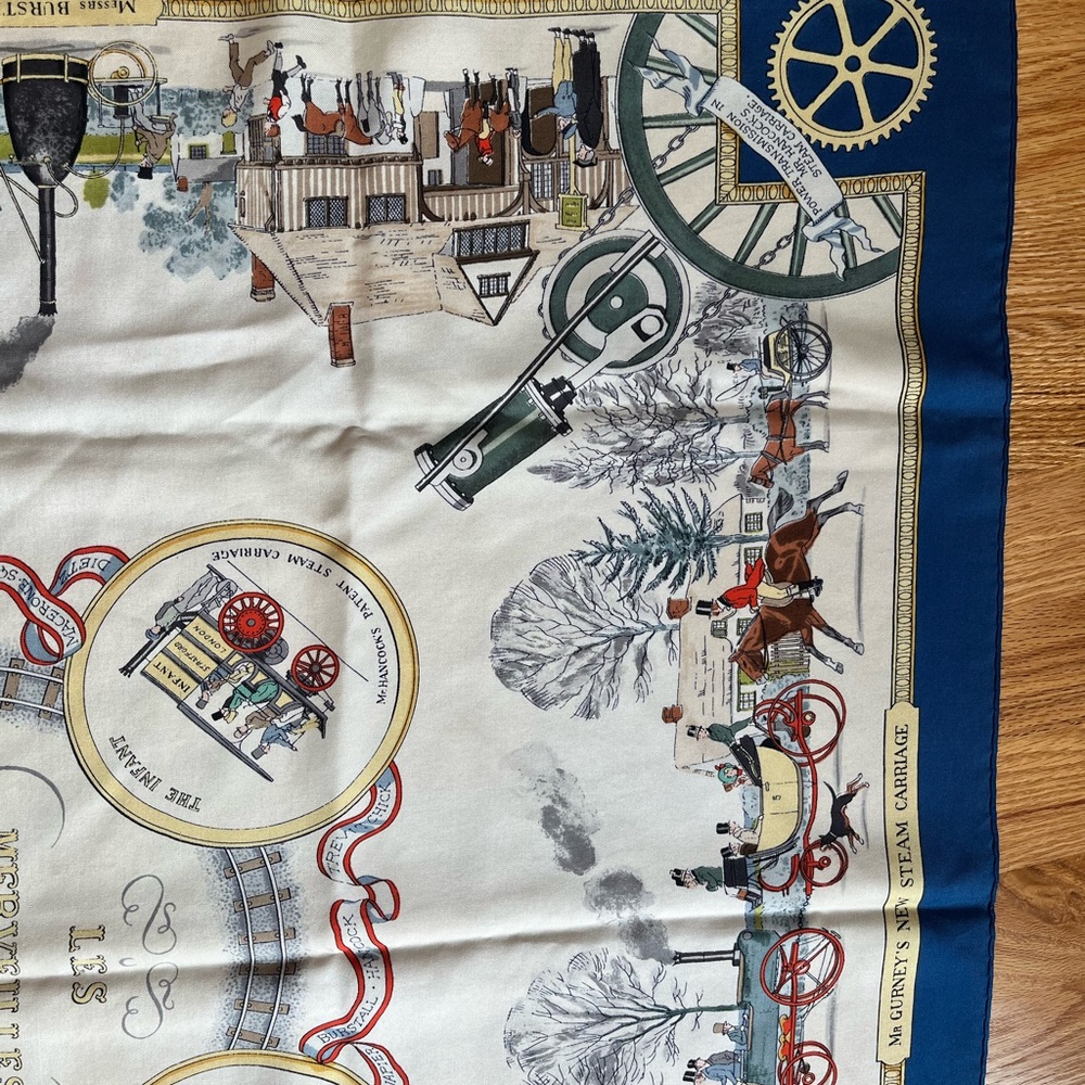Hermes 90 x 90 cm silk scarf Les Merveilles de la Vapeur by Philippe LeDoux - Picture 6 of 12